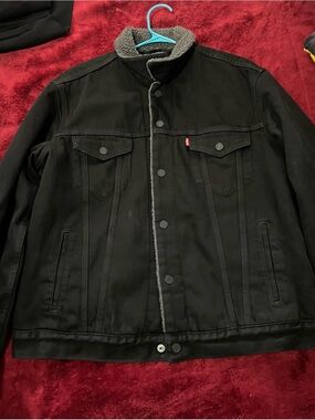 Levi's Black Sherpa-Lined Trucker Coat